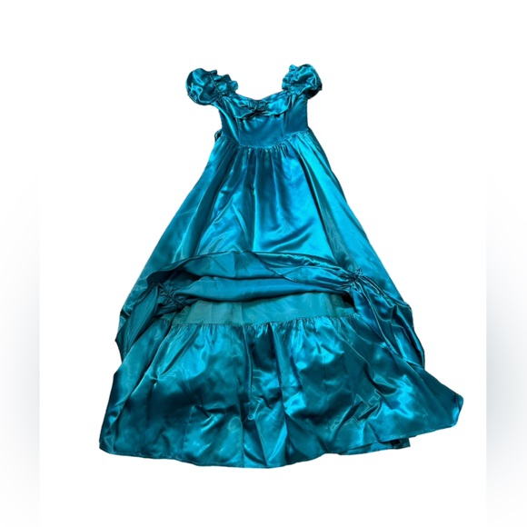 1960s Gunne Sax Romantic Renaissance Bridal Collection Tooled Satin Dress - Picture 8 of 11